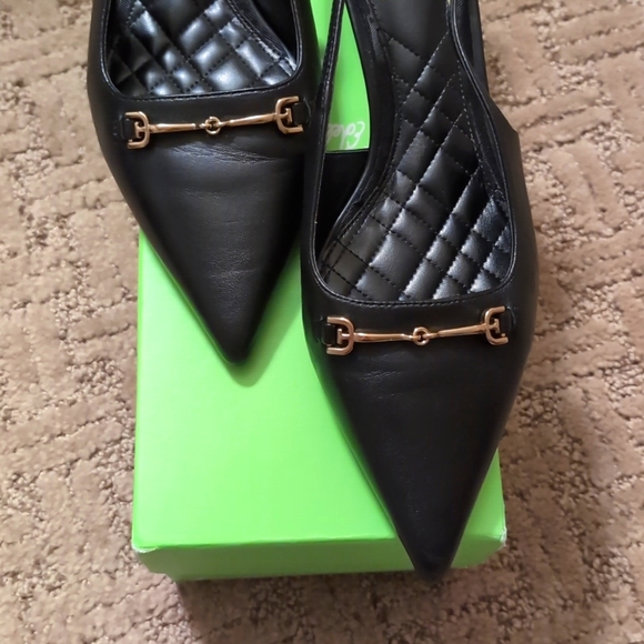 Sam Edelman black sling back kitten heels, size 8 - Picture 2 of 4